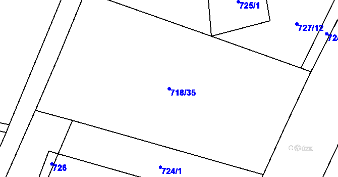 Parcela st. 718/35 v KÚ Klipec, Katastrální mapa