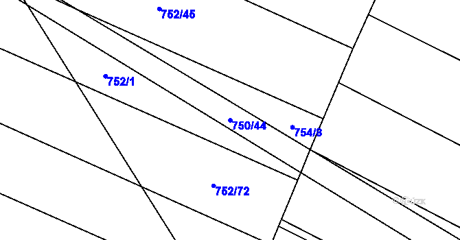Parcela st. 750/44 v KÚ Klipec, Katastrální mapa