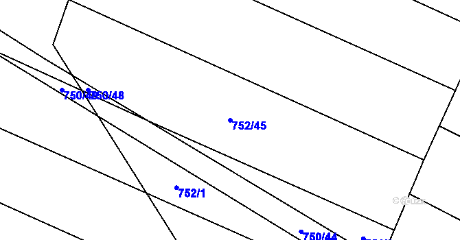 Parcela st. 752/45 v KÚ Klipec, Katastrální mapa