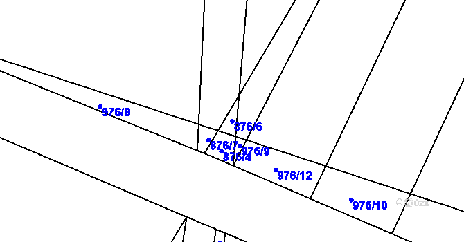Parcela st. 876/6 v KÚ Klipec, Katastrální mapa