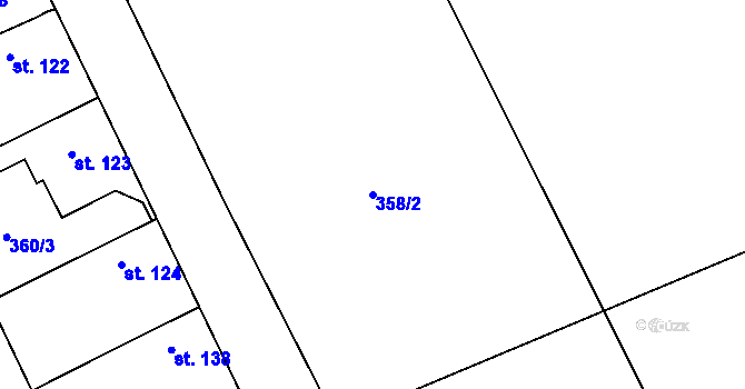 Parcela st. 358/2 v KÚ Klipec, Katastrální mapa