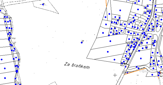 Parcela st. 392/1 v KÚ Pňov, Katastrální mapa