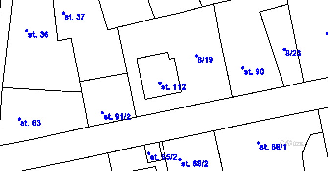 Parcela st. 112 v KÚ Předhradí, Katastrální mapa