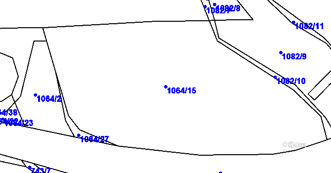 Parcela st. 1064/15 v KÚ Pňovany, Katastrální mapa