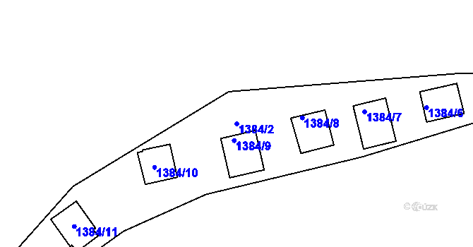 Parcela st. 1384/2 v KÚ Pňovany, Katastrální mapa