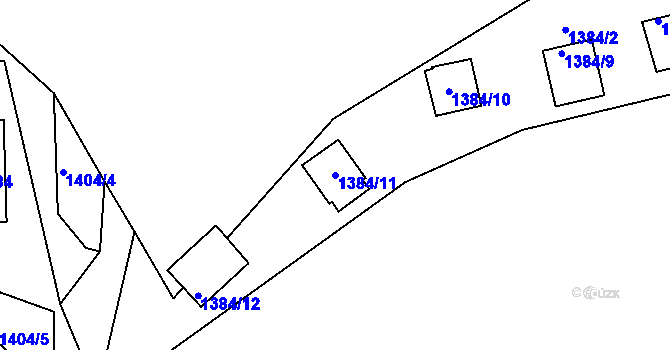 Parcela st. 1384/11 v KÚ Pňovany, Katastrální mapa
