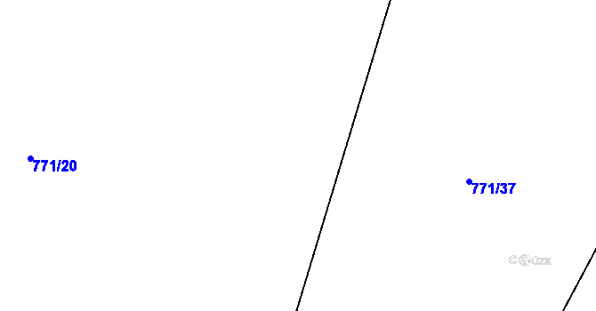 Parcela st. 771/33 v KÚ Pňovany, Katastrální mapa
