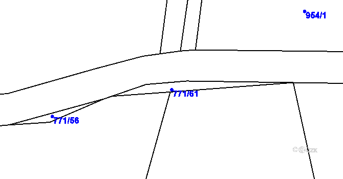 Parcela st. 771/61 v KÚ Pňovany, Katastrální mapa