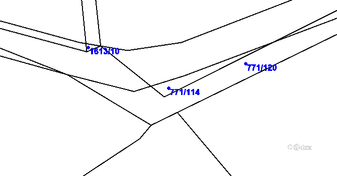 Parcela st. 771/114 v KÚ Pňovany, Katastrální mapa