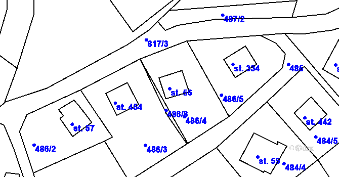 Parcela st. 56 v KÚ Dolany u Stříbra, Katastrální mapa
