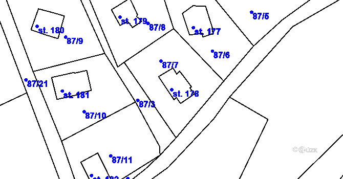 Parcela st. 178 v KÚ Dolany u Stříbra, Katastrální mapa