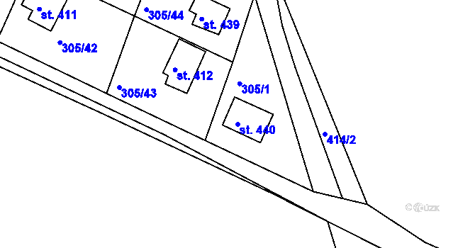 Parcela st. 440 v KÚ Dolany u Stříbra, Katastrální mapa