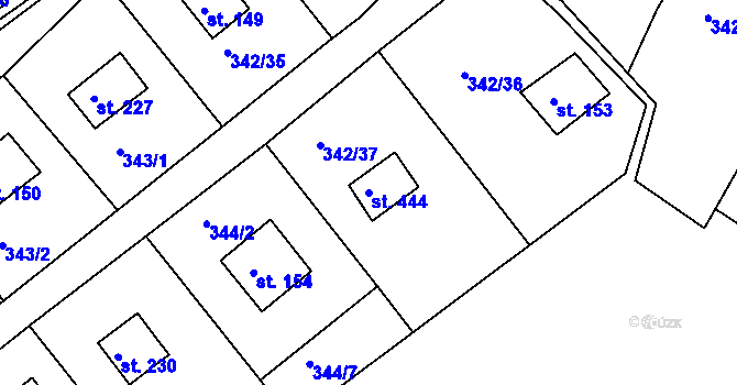 Parcela st. 444 v KÚ Dolany u Stříbra, Katastrální mapa