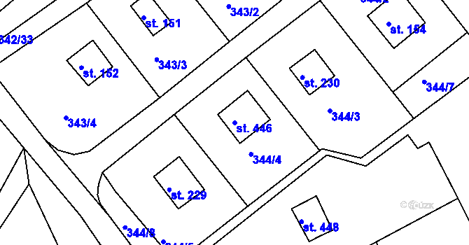 Parcela st. 446 v KÚ Dolany u Stříbra, Katastrální mapa