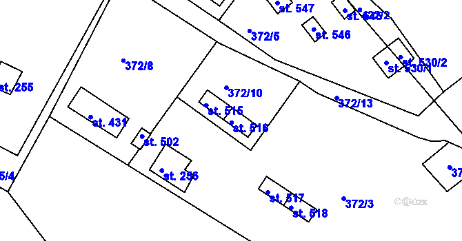Parcela st. 516 v KÚ Dolany u Stříbra, Katastrální mapa