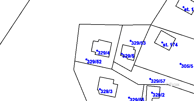 Parcela st. 329/4 v KÚ Dolany u Stříbra, Katastrální mapa
