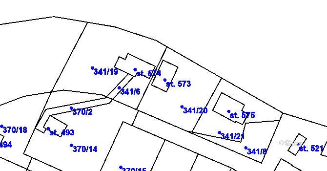Parcela st. 341/4 v KÚ Dolany u Stříbra, Katastrální mapa