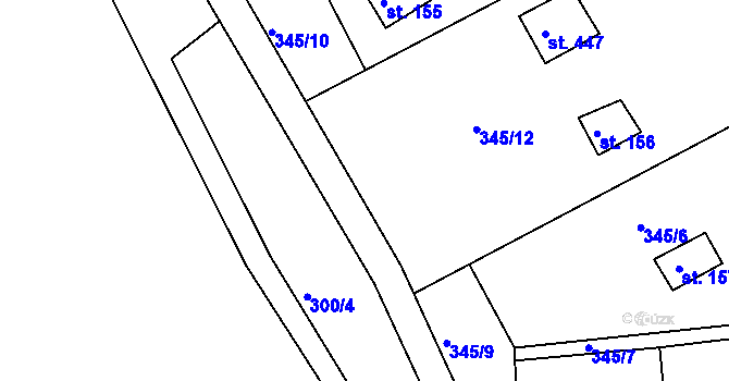 Parcela st. 345/11 v KÚ Dolany u Stříbra, Katastrální mapa