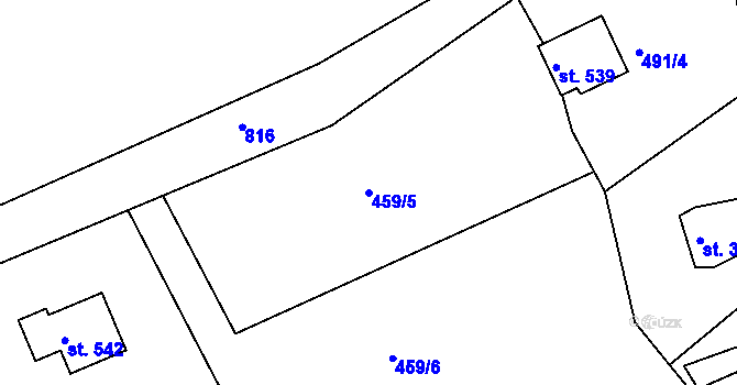 Parcela st. 459/5 v KÚ Dolany u Stříbra, Katastrální mapa