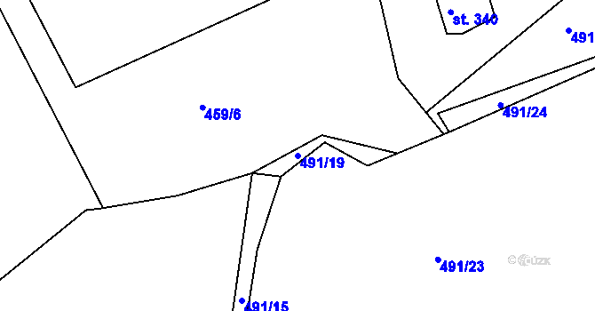Parcela st. 491/19 v KÚ Dolany u Stříbra, Katastrální mapa