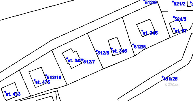 Parcela st. 512/6 v KÚ Dolany u Stříbra, Katastrální mapa