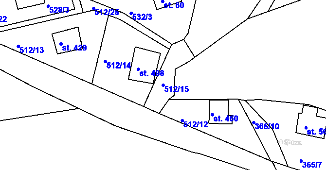 Parcela st. 512/15 v KÚ Dolany u Stříbra, Katastrální mapa