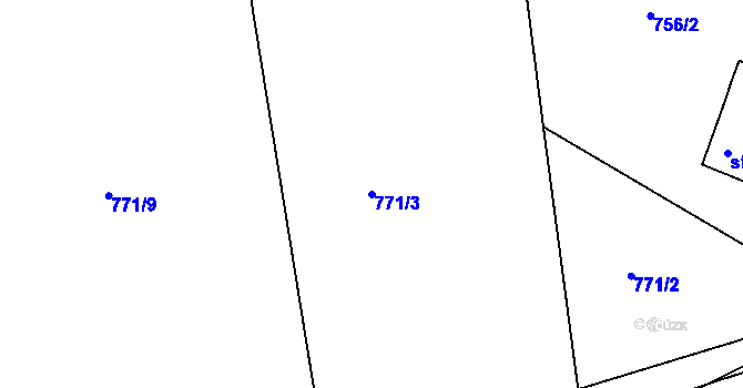 Parcela st. 771/3 v KÚ Dolany u Stříbra, Katastrální mapa