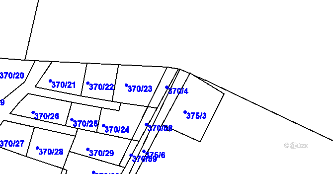 Parcela st. 370/4 v KÚ Dolany u Stříbra, Katastrální mapa