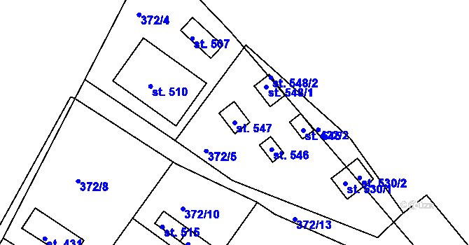 Parcela st. 547 v KÚ Dolany u Stříbra, Katastrální mapa