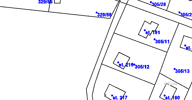 Parcela st. 329/44 v KÚ Dolany u Stříbra, Katastrální mapa