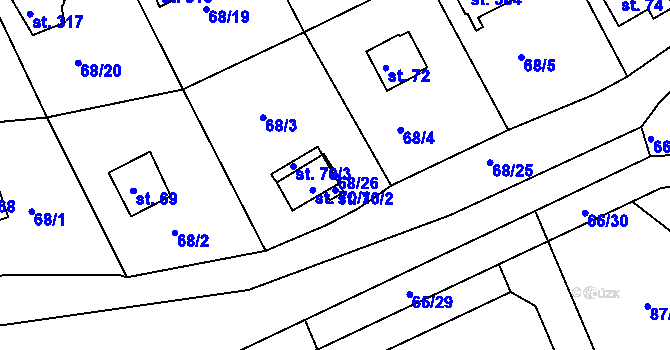 Parcela st. 68/26 v KÚ Dolany u Stříbra, Katastrální mapa