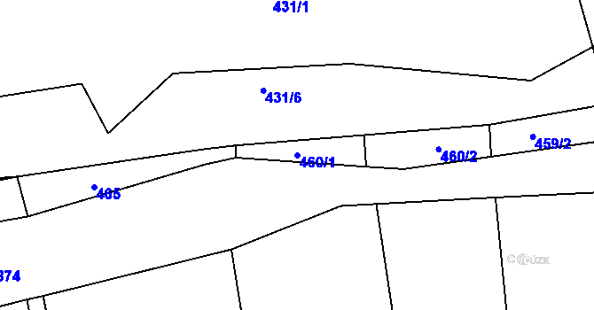 Parcela st. 460/1 v KÚ Skuhrov pod Třemšínem, Katastrální mapa