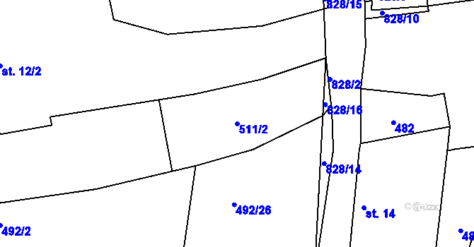 Parcela st. 511/2 v KÚ Skuhrov pod Třemšínem, Katastrální mapa