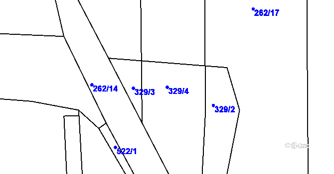 Parcela st. 329/4 v KÚ Skuhrov pod Třemšínem, Katastrální mapa