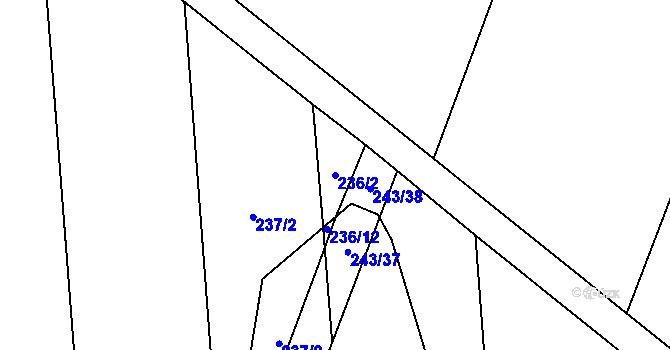 Parcela st. 236/2 v KÚ Pňovice, Katastrální mapa