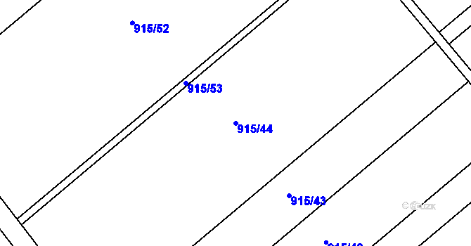 Parcela st. 915/44 v KÚ Pňovice, Katastrální mapa
