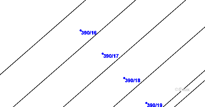 Parcela st. 390/17 v KÚ Pňovice, Katastrální mapa