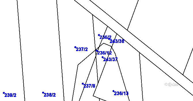 Parcela st. 236/12 v KÚ Pňovice, Katastrální mapa