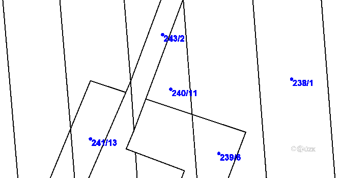 Parcela st. 240/11 v KÚ Pňovice, Katastrální mapa