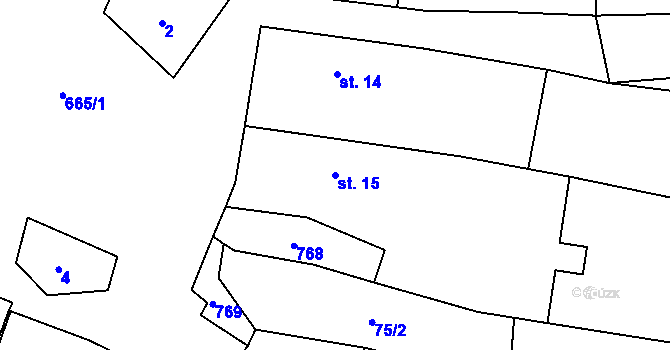 Parcela st. 15 v KÚ Sedlec u Poběžovic, Katastrální mapa