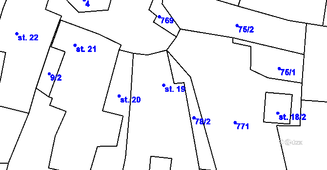 Parcela st. 19 v KÚ Sedlec u Poběžovic, Katastrální mapa