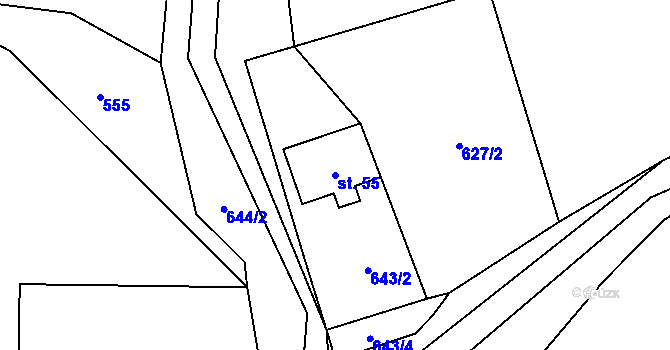 Parcela st. 55 v KÚ Sedlec u Poběžovic, Katastrální mapa