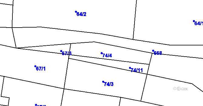 Parcela st. 74/4 v KÚ Sedlec u Poběžovic, Katastrální mapa