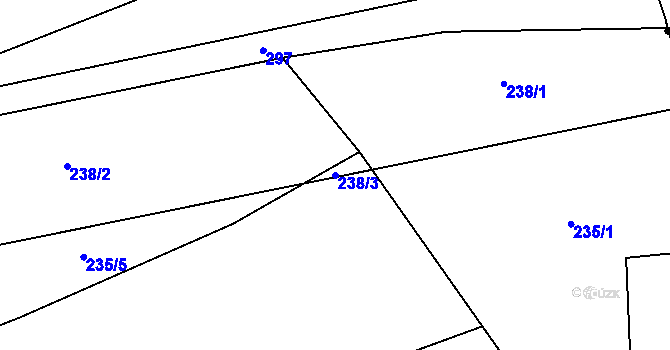 Parcela st. 238/3 v KÚ Poběžovice u Přelouče, Katastrální mapa
