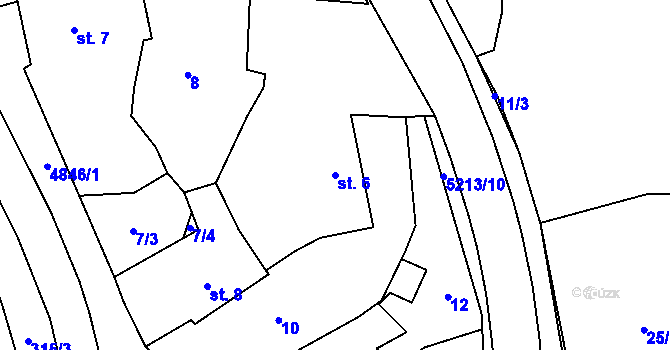 Parcela st. 6 v KÚ Pocinovice, Katastrální mapa