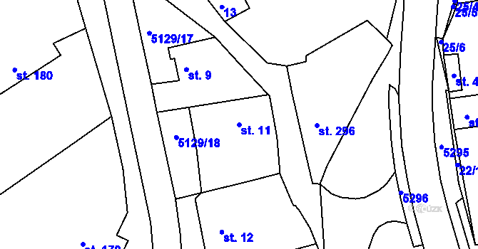Parcela st. 11 v KÚ Pocinovice, Katastrální mapa
