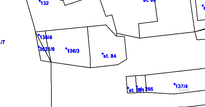 Parcela st. 84 v KÚ Pocinovice, Katastrální mapa