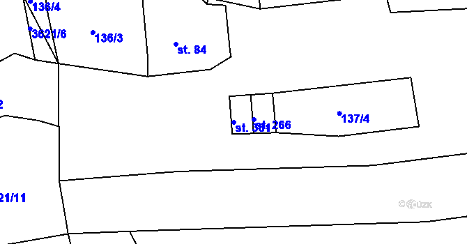 Parcela st. 331 v KÚ Pocinovice, Katastrální mapa