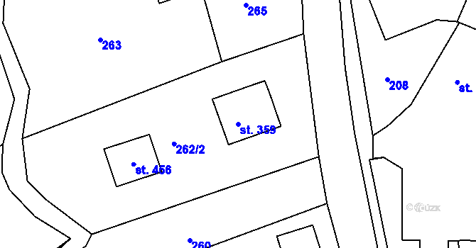 Parcela st. 359 v KÚ Pocinovice, Katastrální mapa