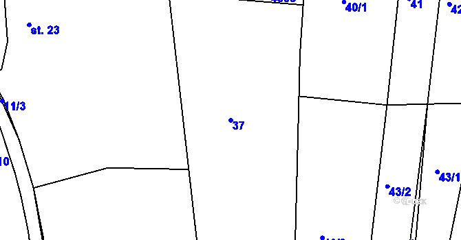 Parcela st. 37 v KÚ Pocinovice, Katastrální mapa